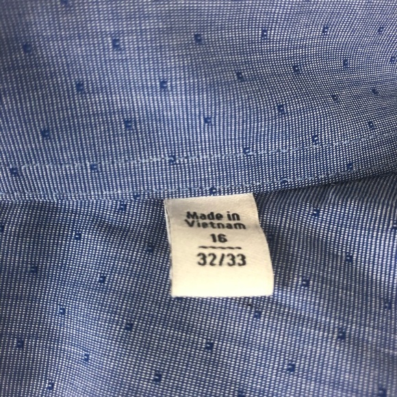 Calvin Klein Slim Fit Men Blue Long Shirt Size 16 - Picture 12 of 14